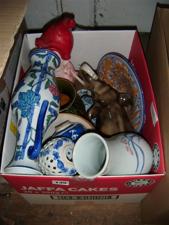 Royal dux elephant & other ceramics